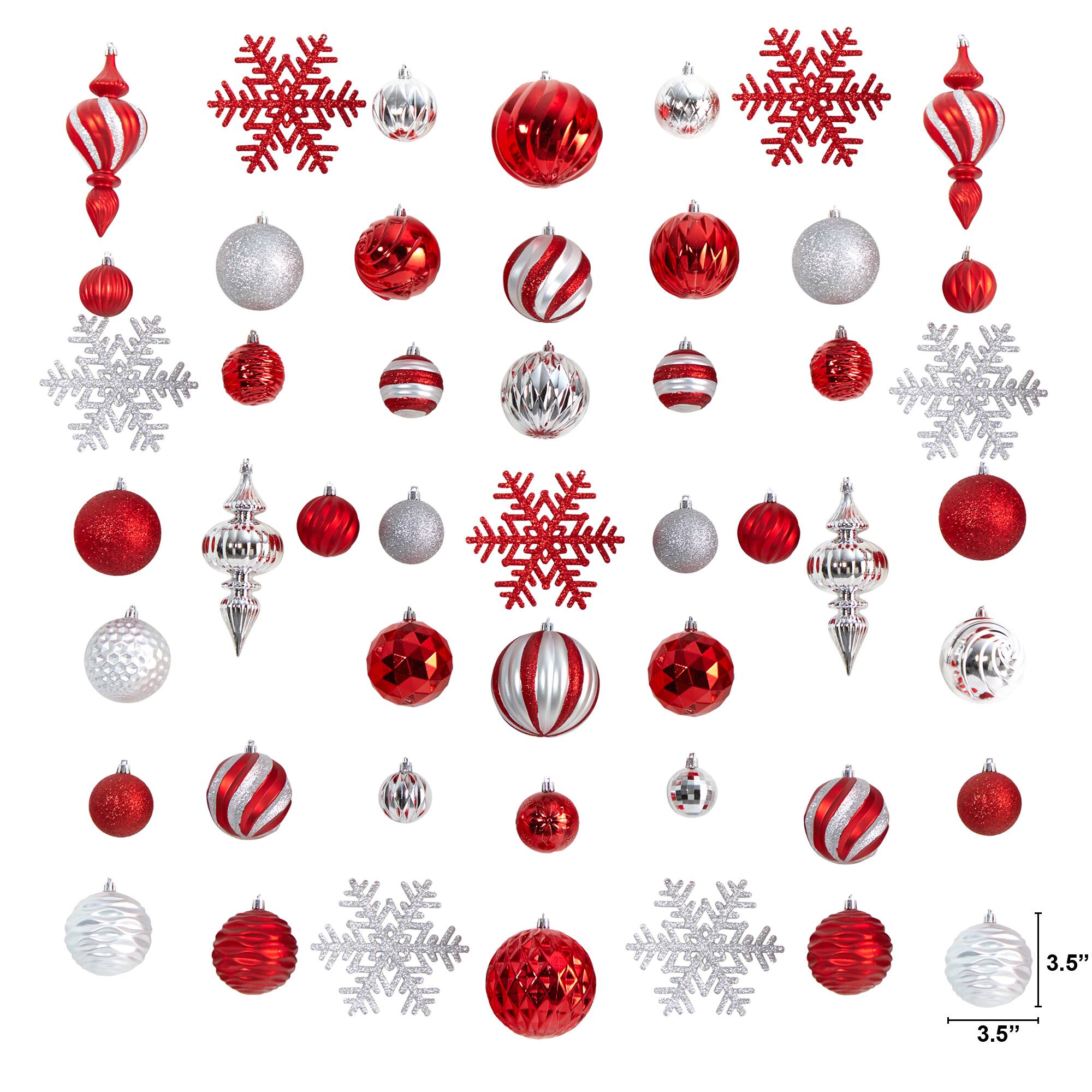 81ct. Holiday Deluxe Shatterproof Christmas Tree Ornament Box Set